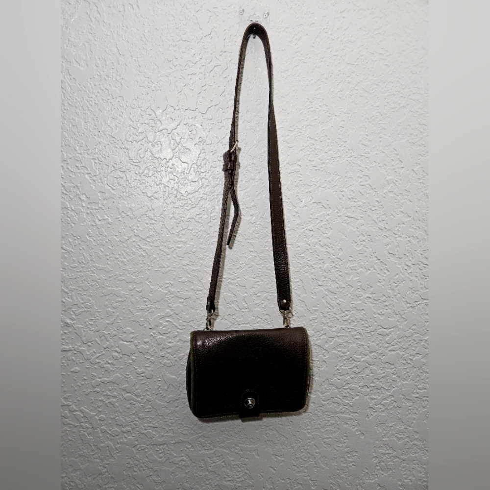 EUC Vintage Bally Compact Brown Crossbody Bag with Adjustable Strap